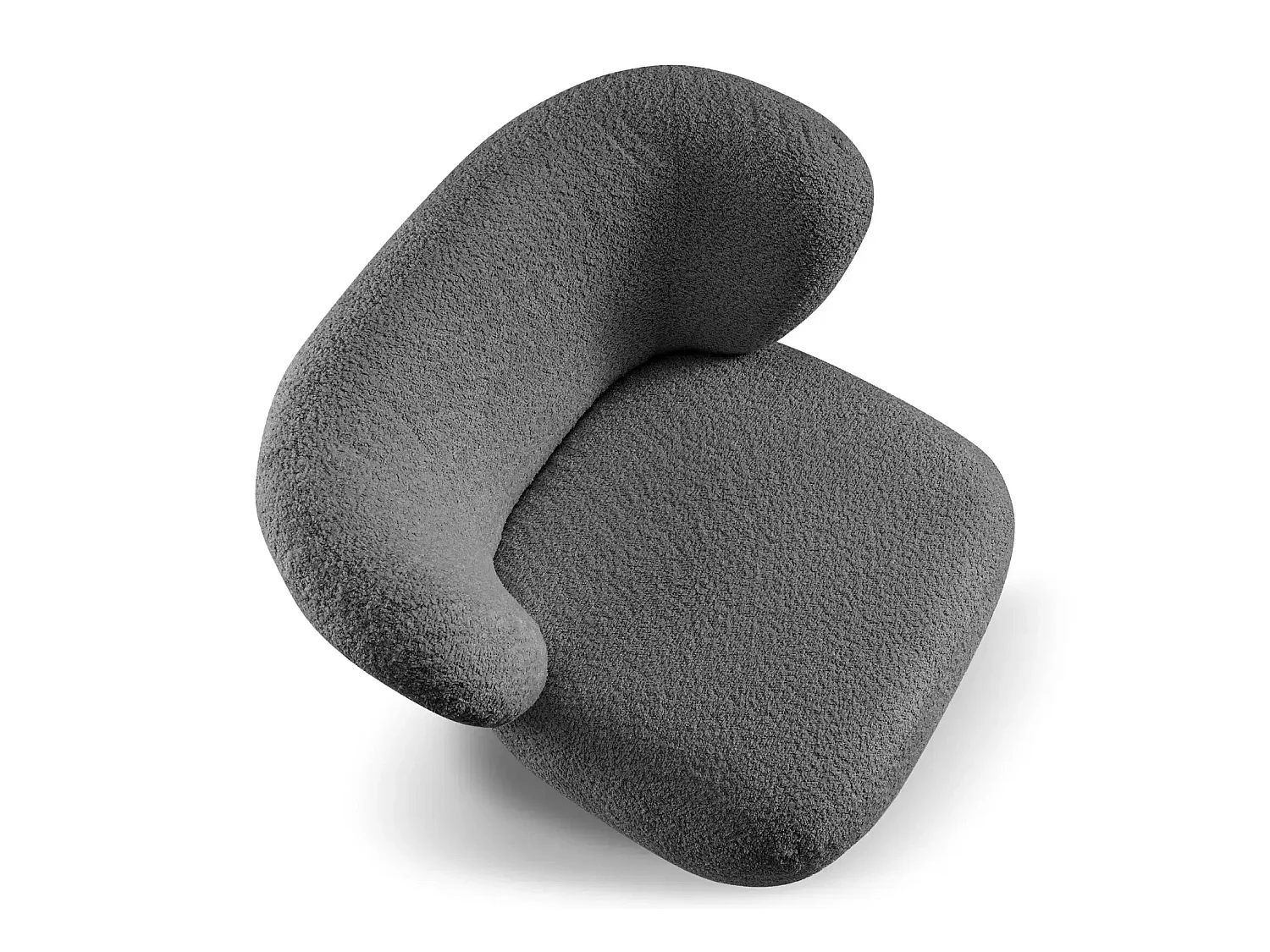 CAPRI - Fauteuil tissu bouclette - Gris foncé