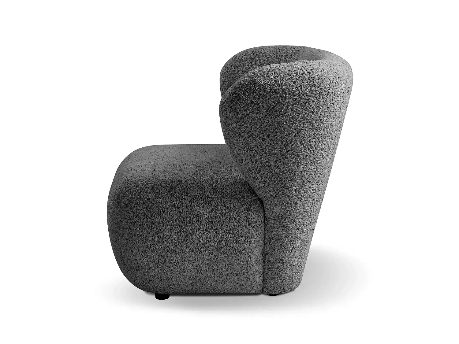 CAPRI - Fauteuil tissu bouclette - Gris foncé