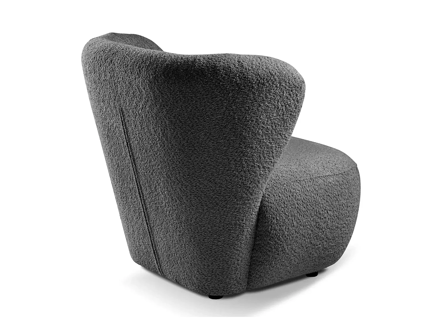 CAPRI - Fauteuil tissu bouclette - Gris foncé