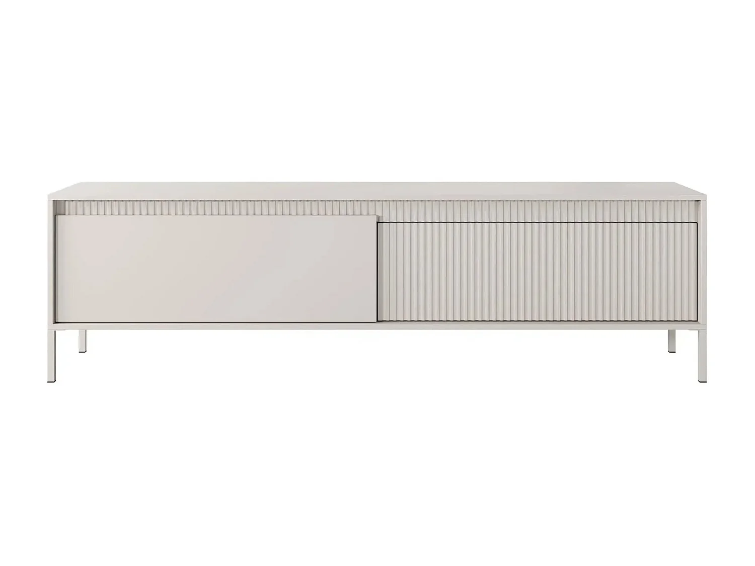ALINA - Meuble TV 187cm pieds en métal - Beige