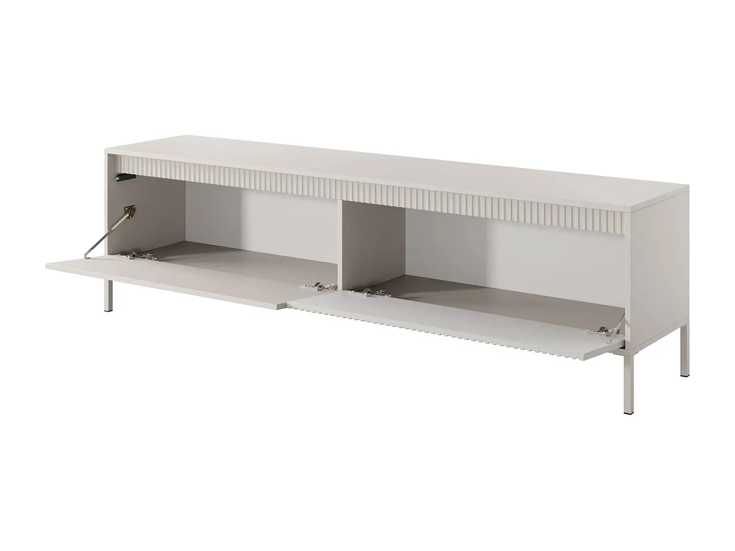 ALINA - Meuble TV 187cm pieds en métal - Beige