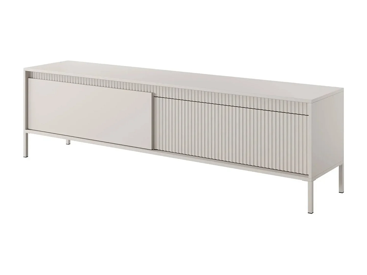 ALINA - Meuble TV 187cm pieds en métal - Beige