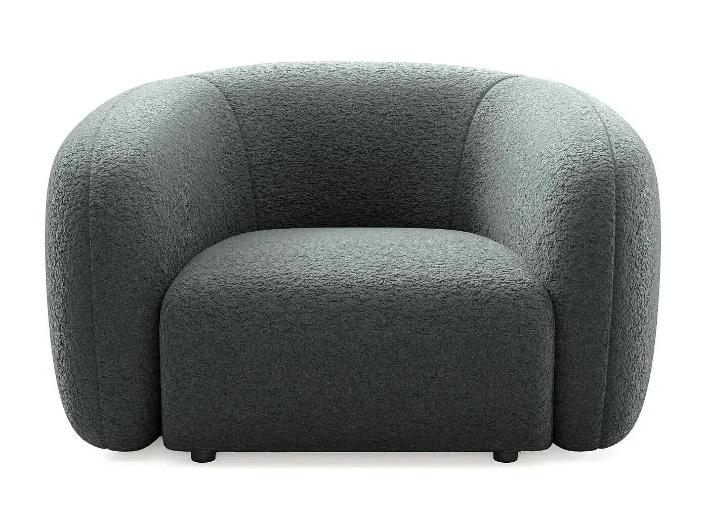 BAHIA - Fauteuil tissu bouclette - Gris foncé