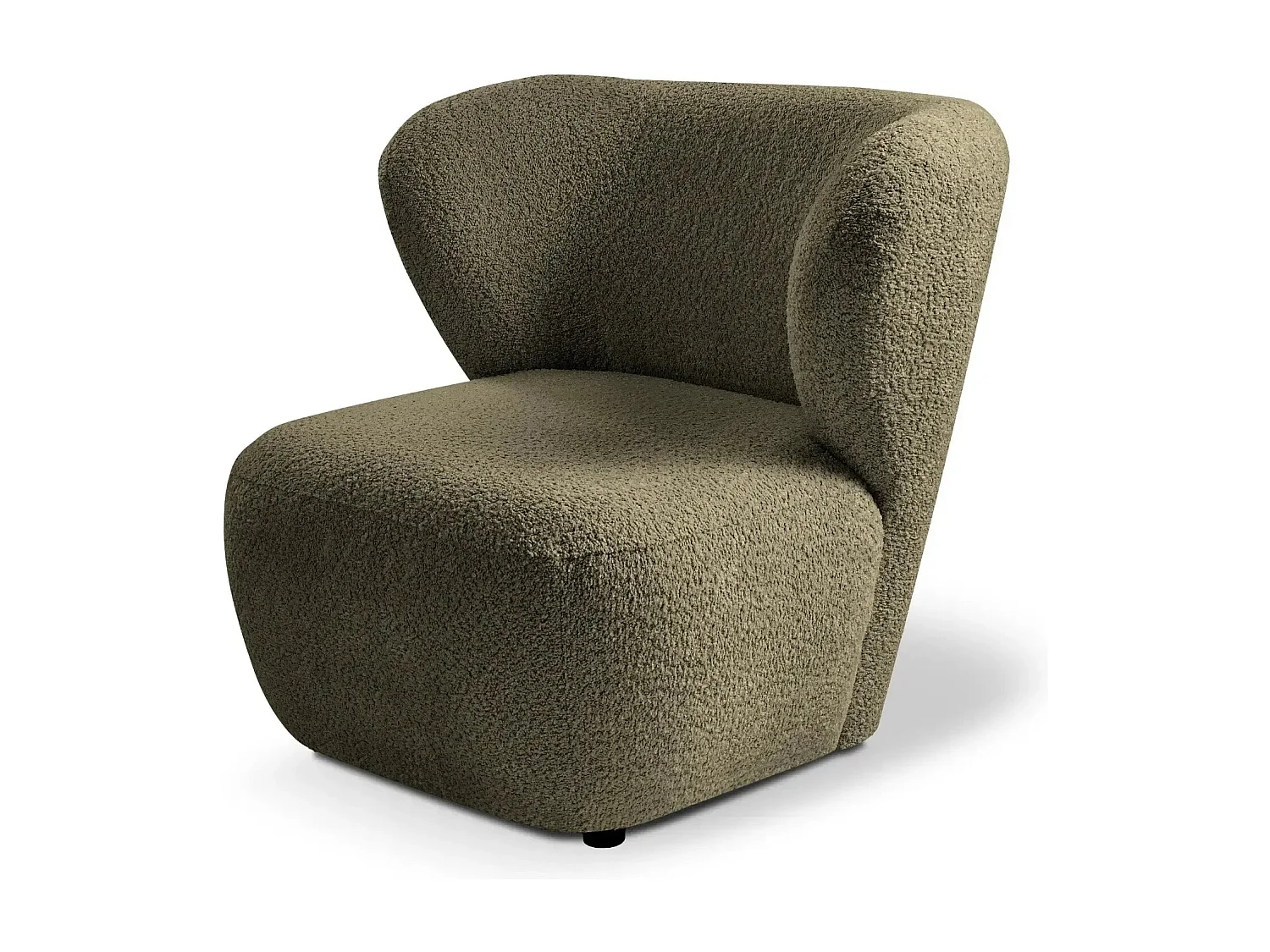 CAPRI - Fauteuil tissu bouclette - Vert