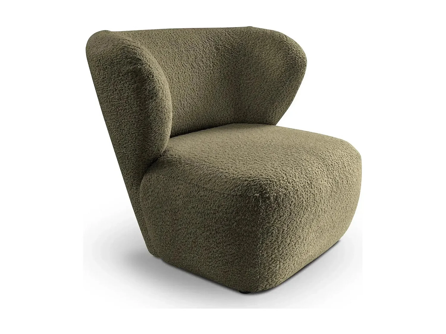 CAPRI - Fauteuil tissu bouclette - Vert