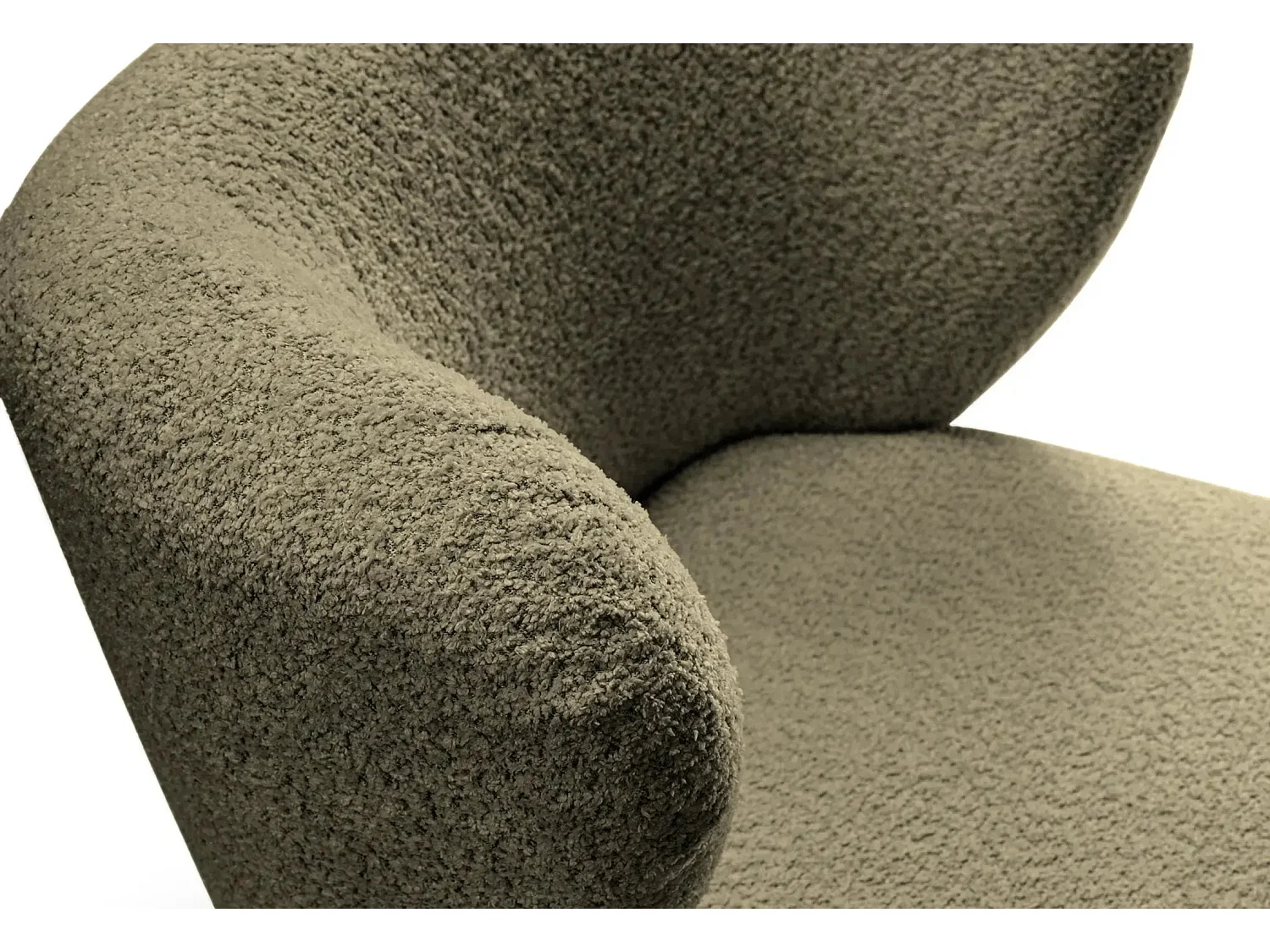 CAPRI - Fauteuil tissu bouclette - Vert