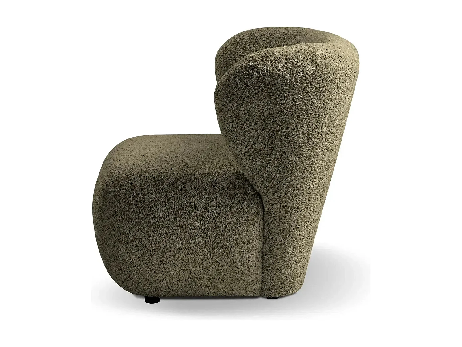 CAPRI - Fauteuil tissu bouclette - Vert