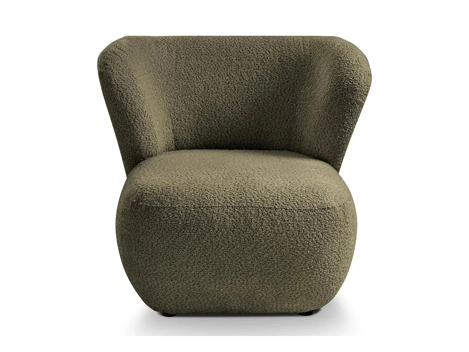 CAPRI - Fauteuil tissu bouclette - Vert