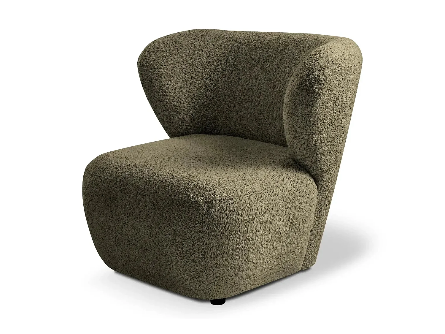 CAPRI - Fauteuil tissu bouclette - Vert