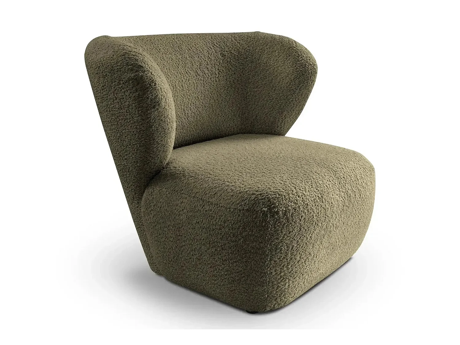CAPRI - Fauteuil tissu bouclette - Vert