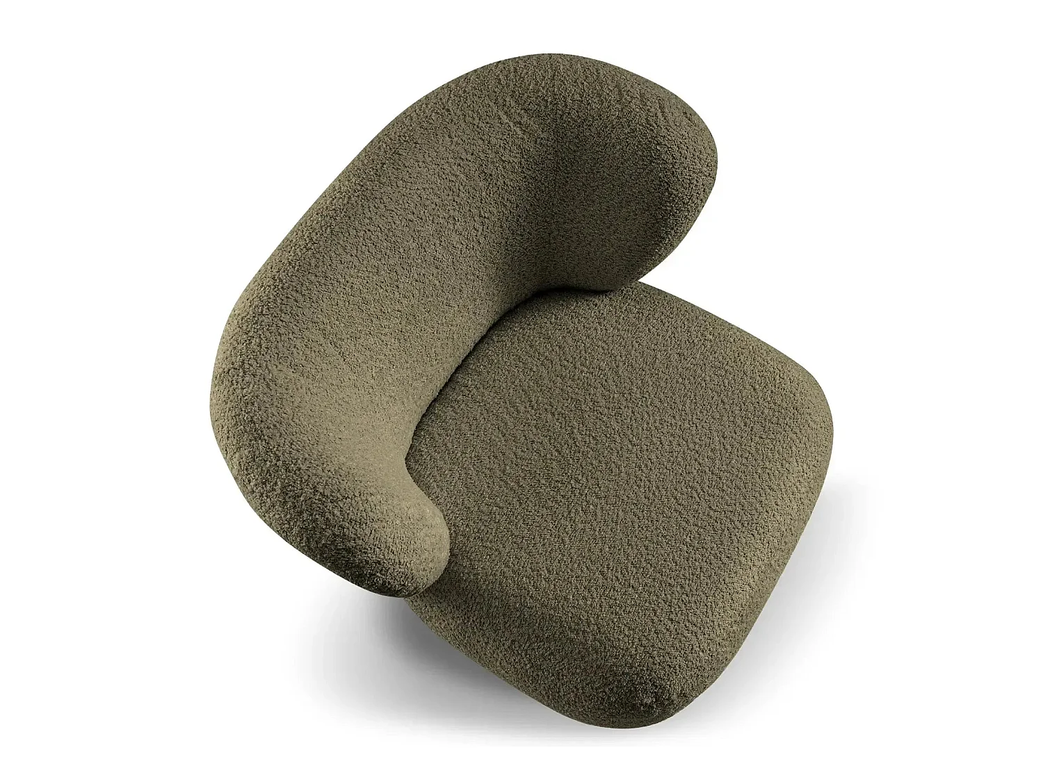 CAPRI - Fauteuil tissu bouclette - Vert