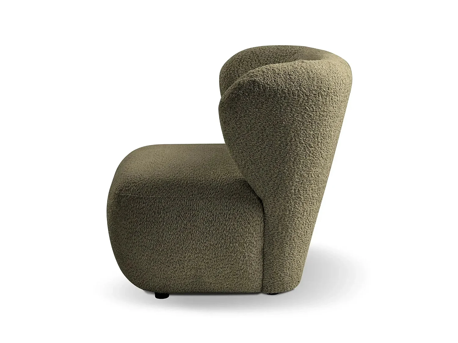 CAPRI - Fauteuil tissu bouclette - Vert