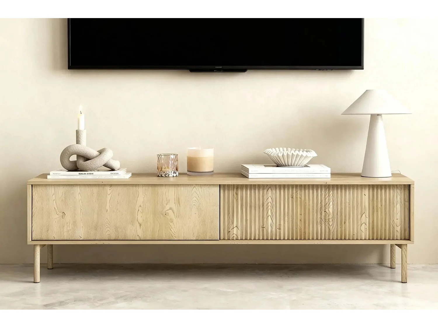 LORELLA - Meuble TV en chêne cremona 187cm