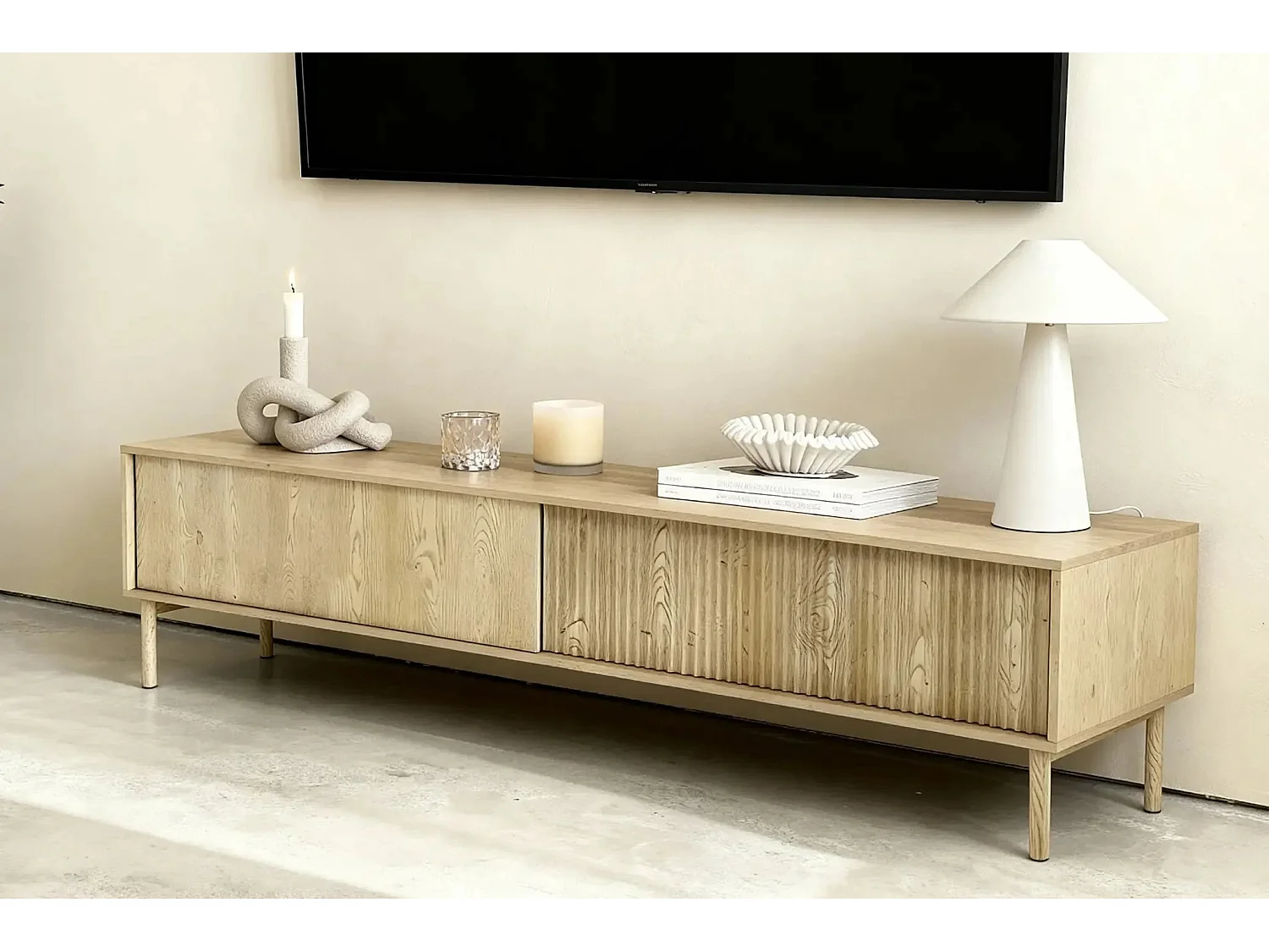 LORELLA - Meuble TV en chêne cremona 187cm