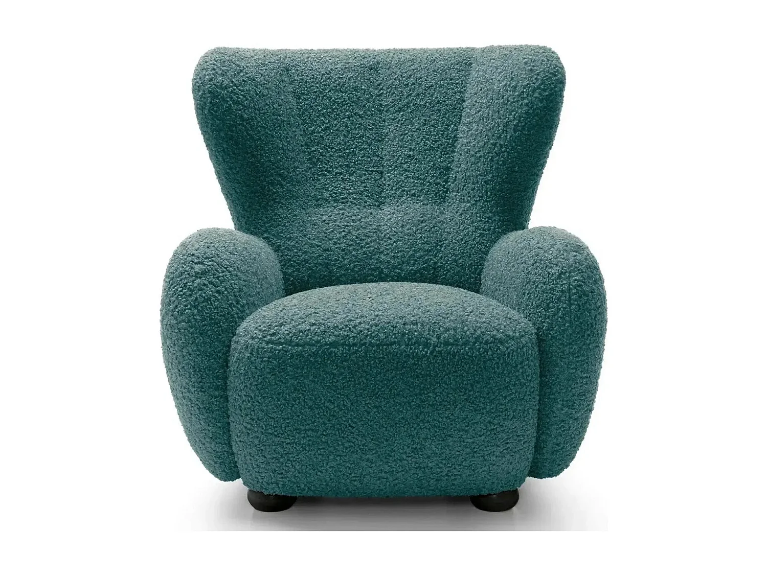 LILI - Fauteuil tissu bouclette - Bleu