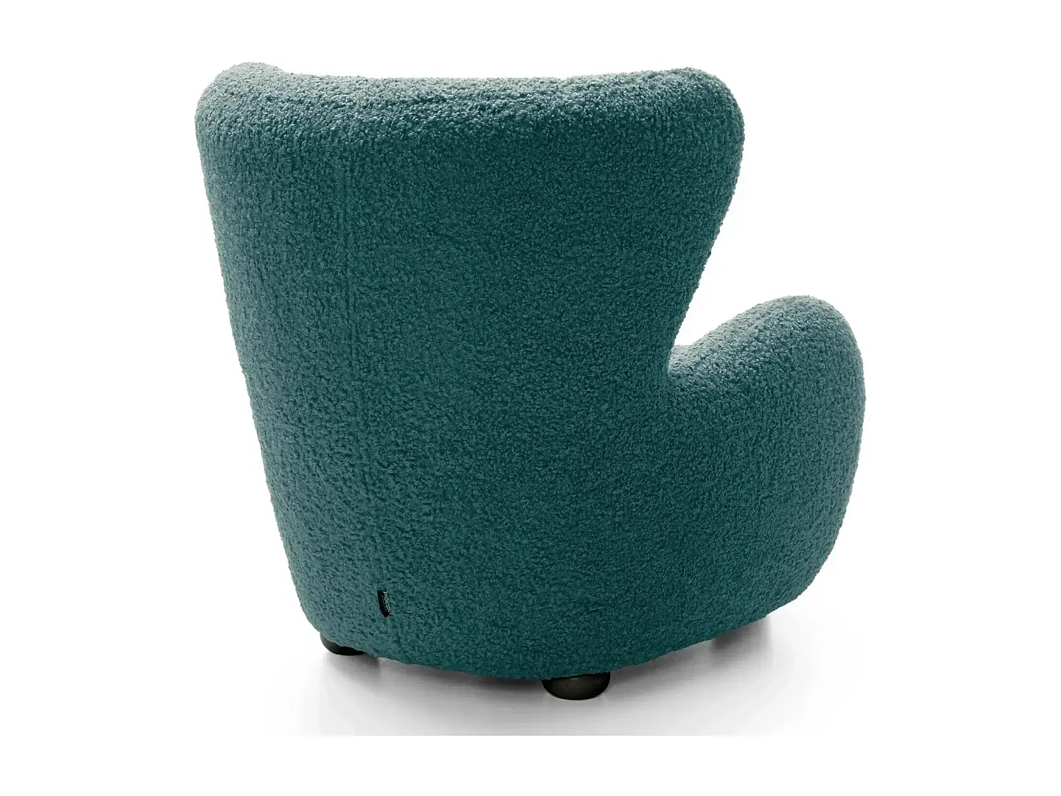 LILI - Fauteuil tissu bouclette - Bleu