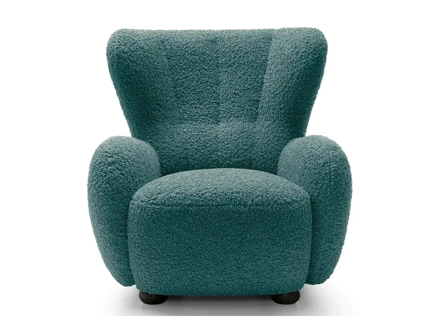 LILI - Fauteuil tissu bouclette - Bleu