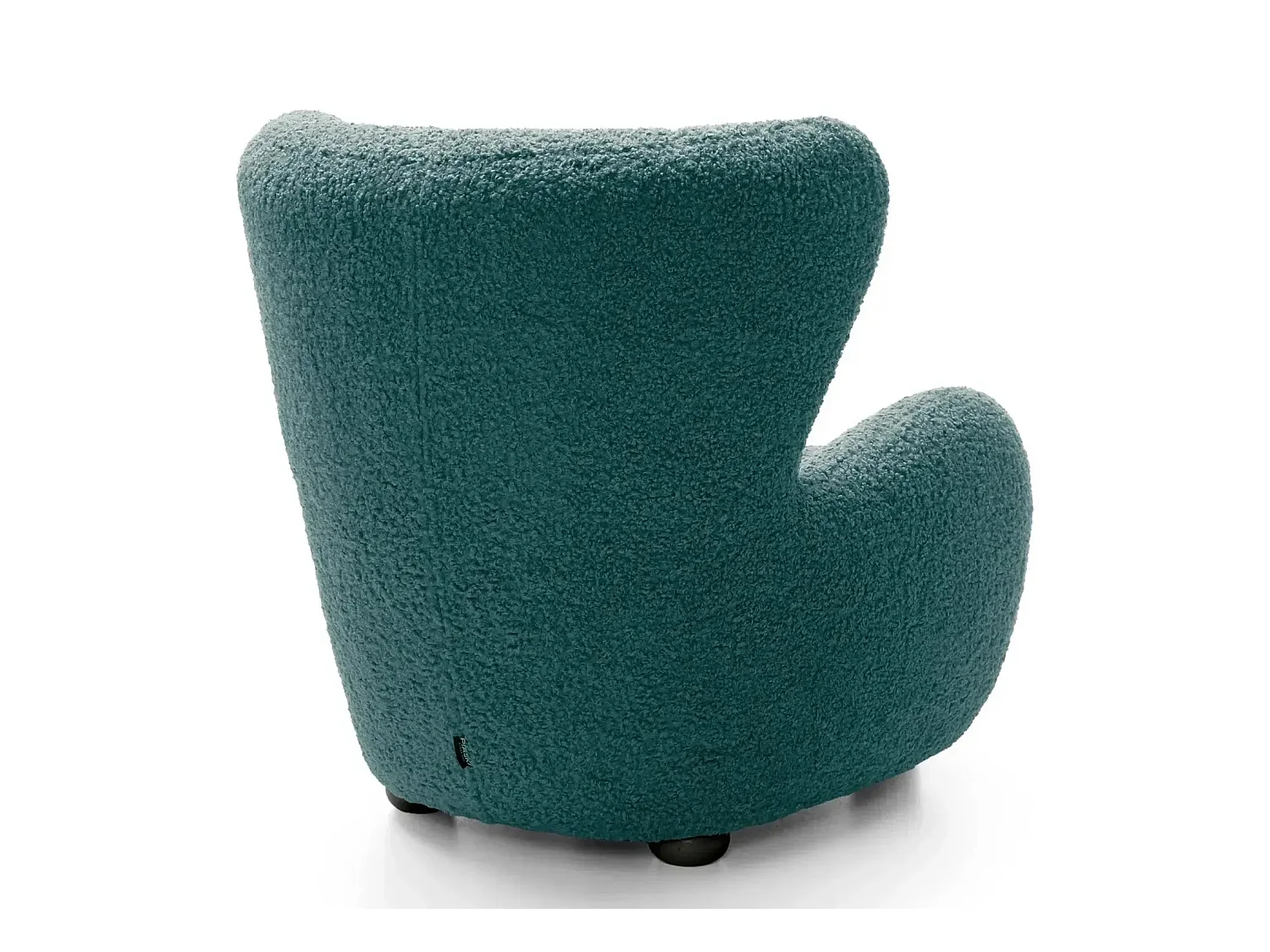 LILI - Fauteuil tissu bouclette - Bleu