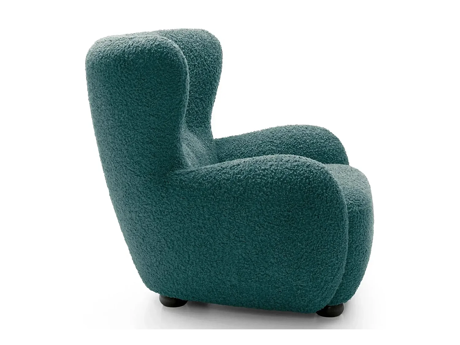 LILI - Fauteuil tissu bouclette - Bleu