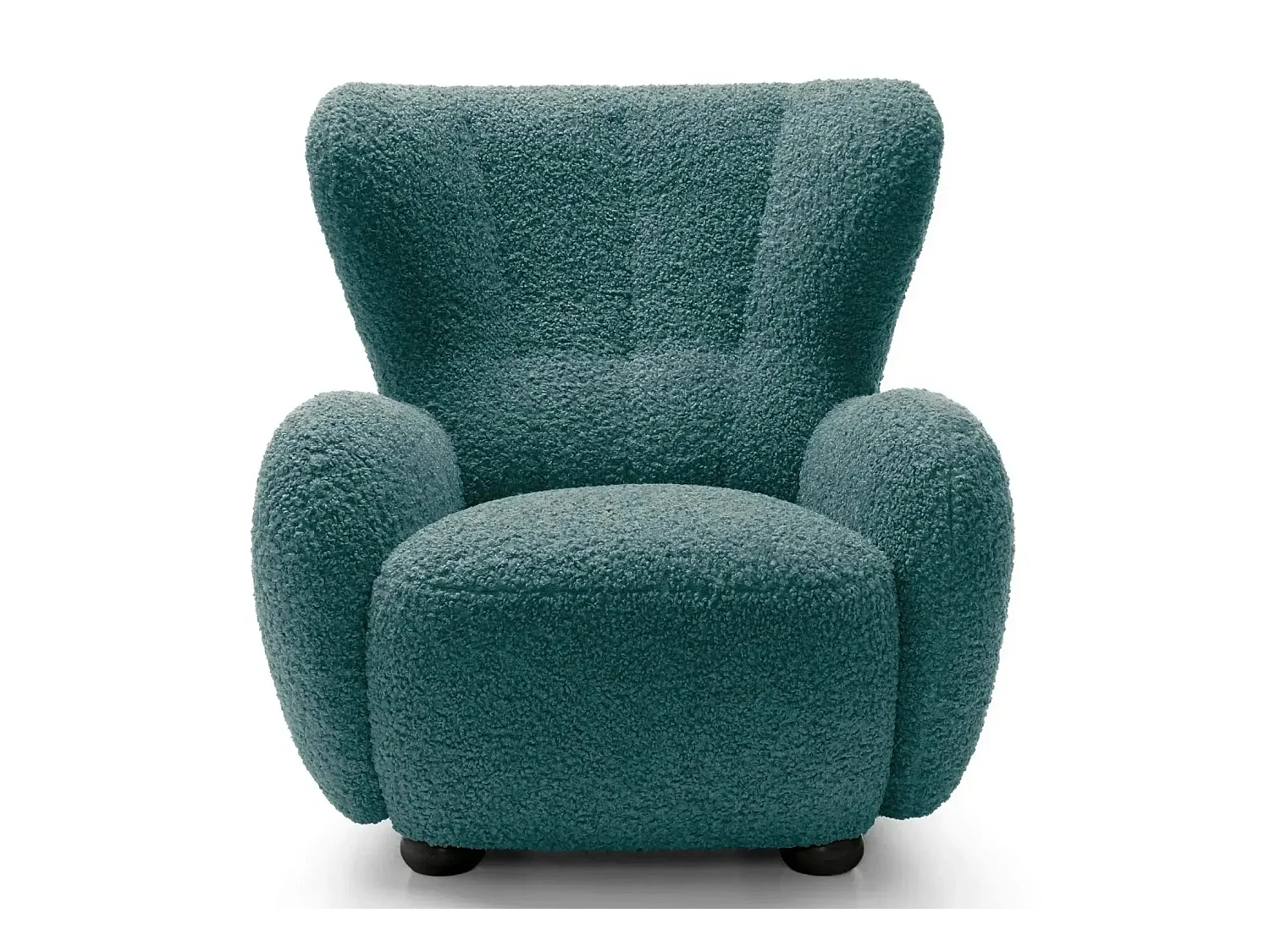 LILI - Fauteuil tissu bouclette - Bleu
