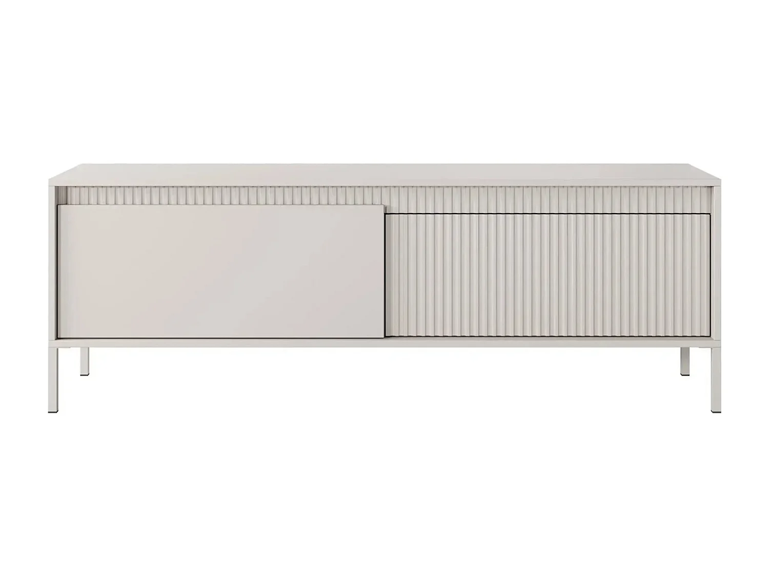 ALINA - Meuble TV 153cm pieds en métal - Beige