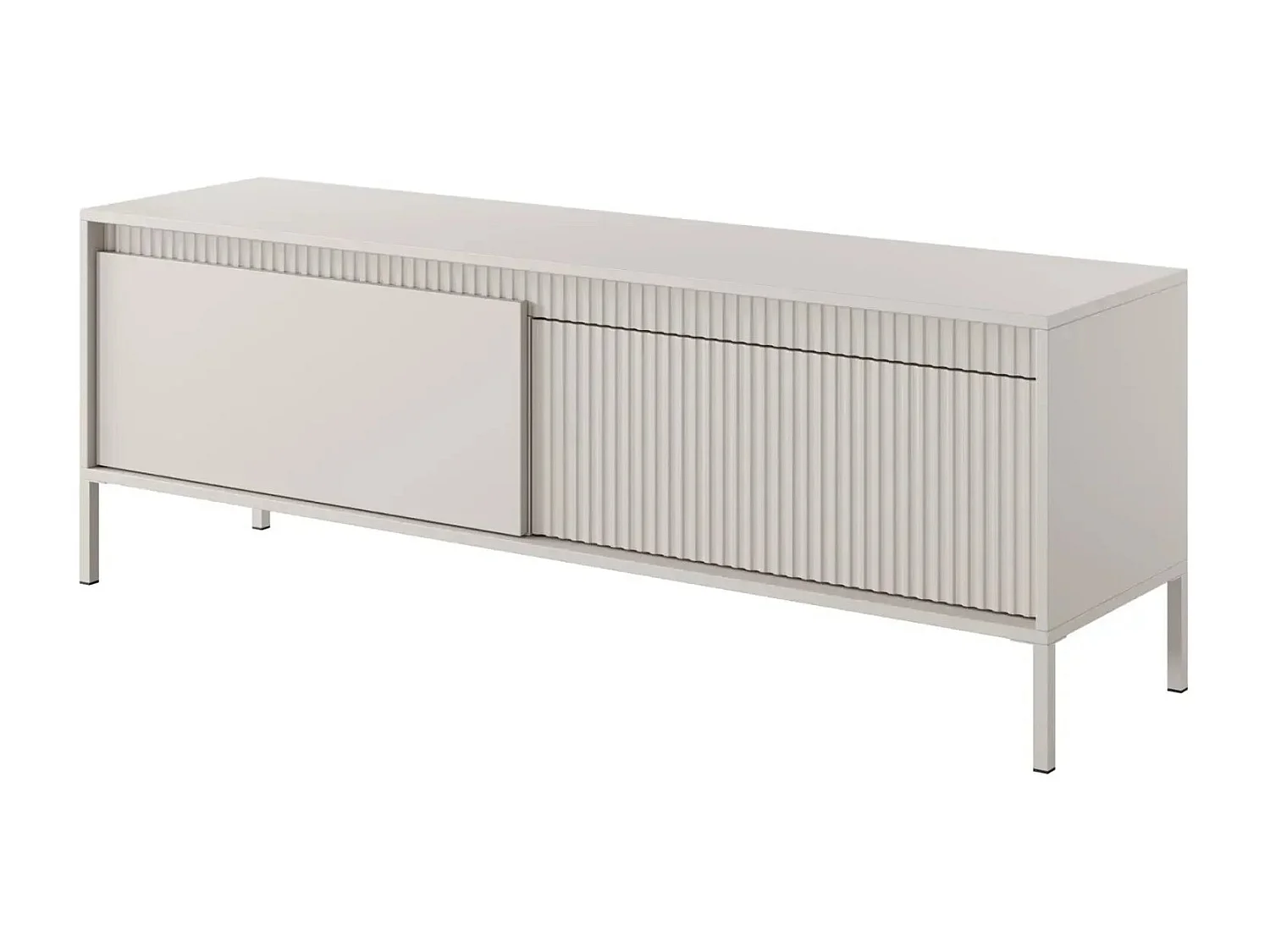 ALINA - Meuble TV 153cm pieds en métal - Beige