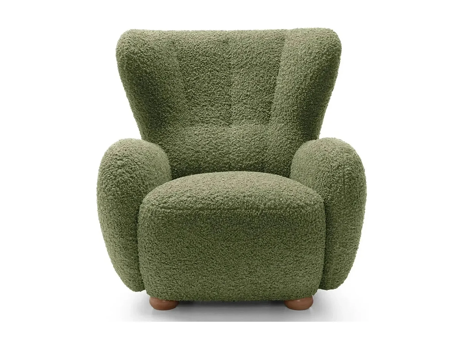 LILI - Fauteuil tissu bouclette - Vert