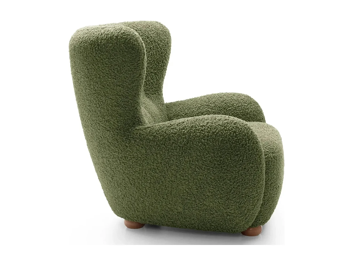 LILI - Fauteuil tissu bouclette - Vert