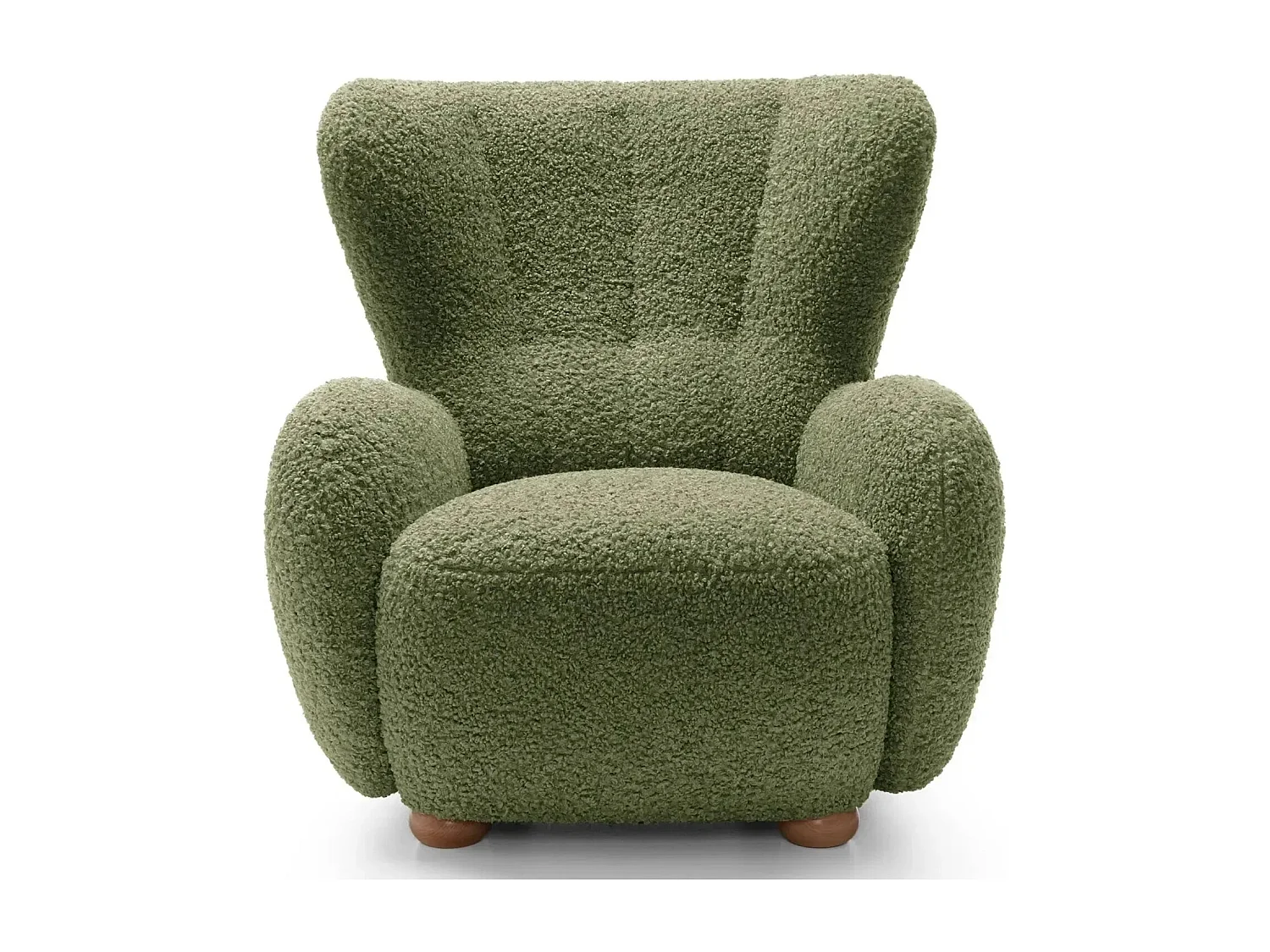 LILI - Fauteuil tissu bouclette - Vert