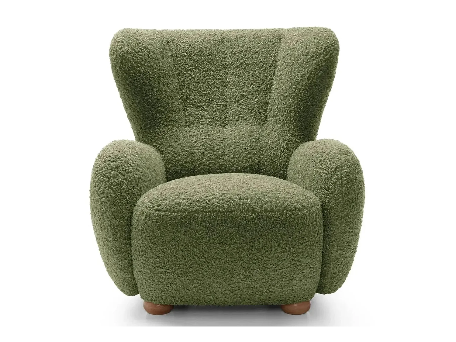 LILI - Fauteuil tissu bouclette - Vert
