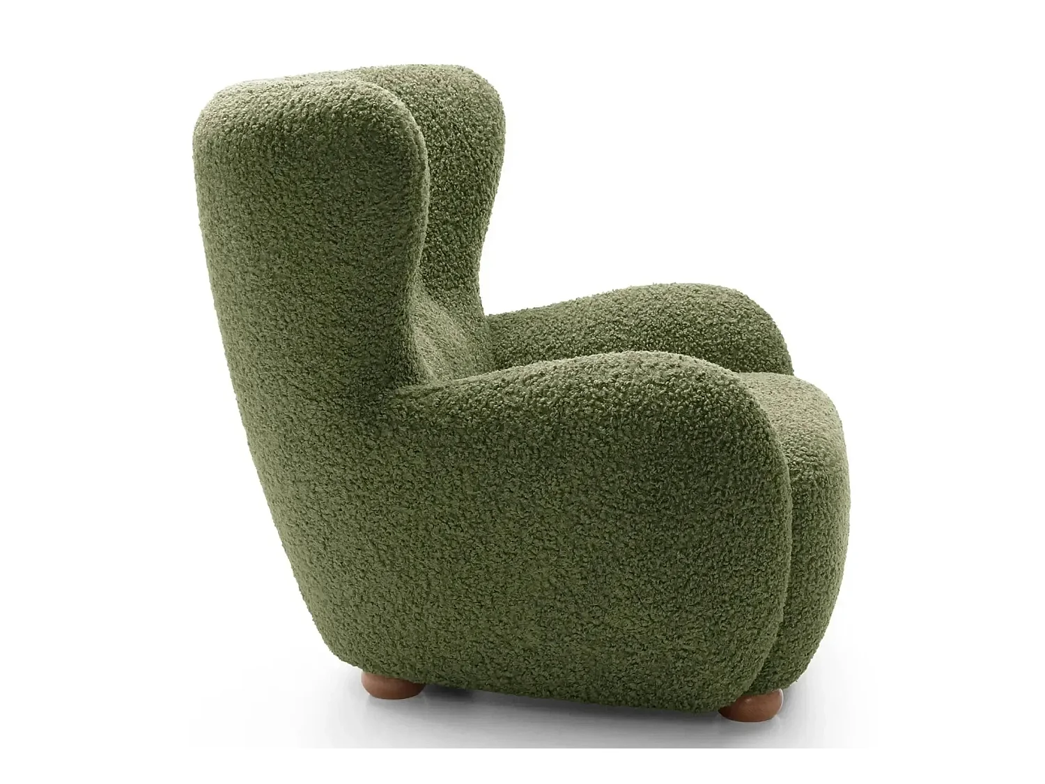 LILI - Fauteuil tissu bouclette - Vert
