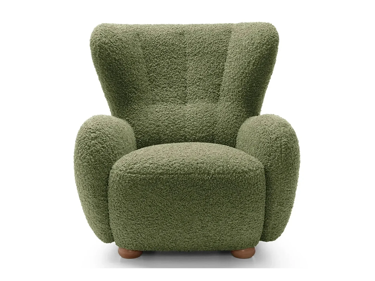 LILI - Fauteuil tissu bouclette - Vert