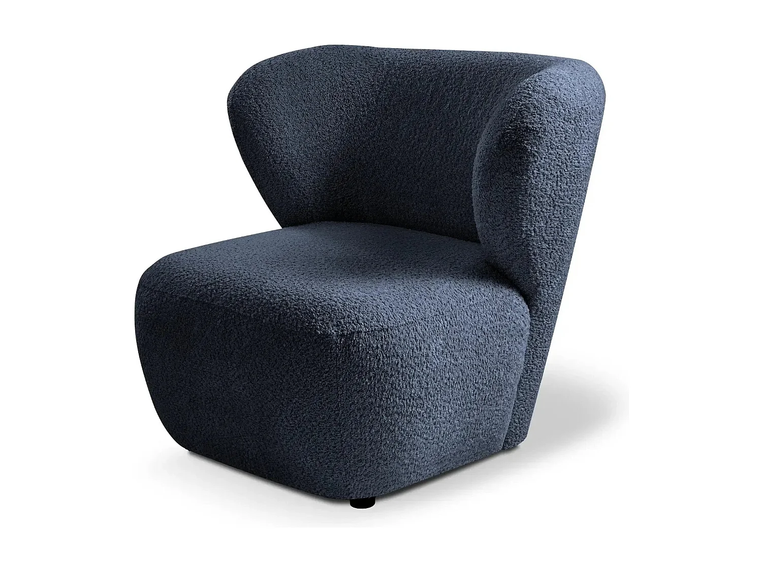 CAPRI - Fauteuil tissu bouclette - Bleu