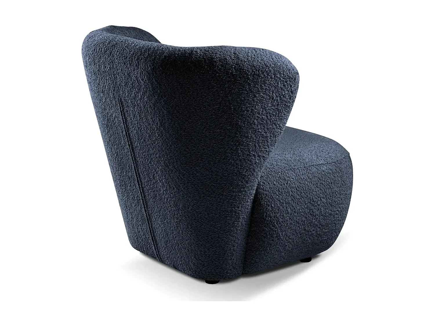 CAPRI - Fauteuil tissu bouclette - Bleu