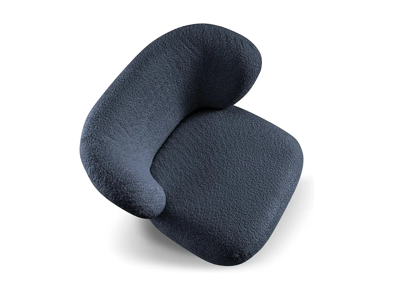 CAPRI - Fauteuil tissu bouclette - Bleu