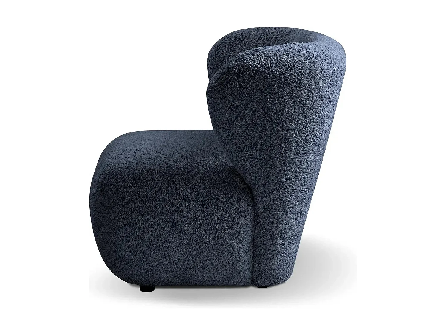 CAPRI - Fauteuil tissu bouclette - Bleu