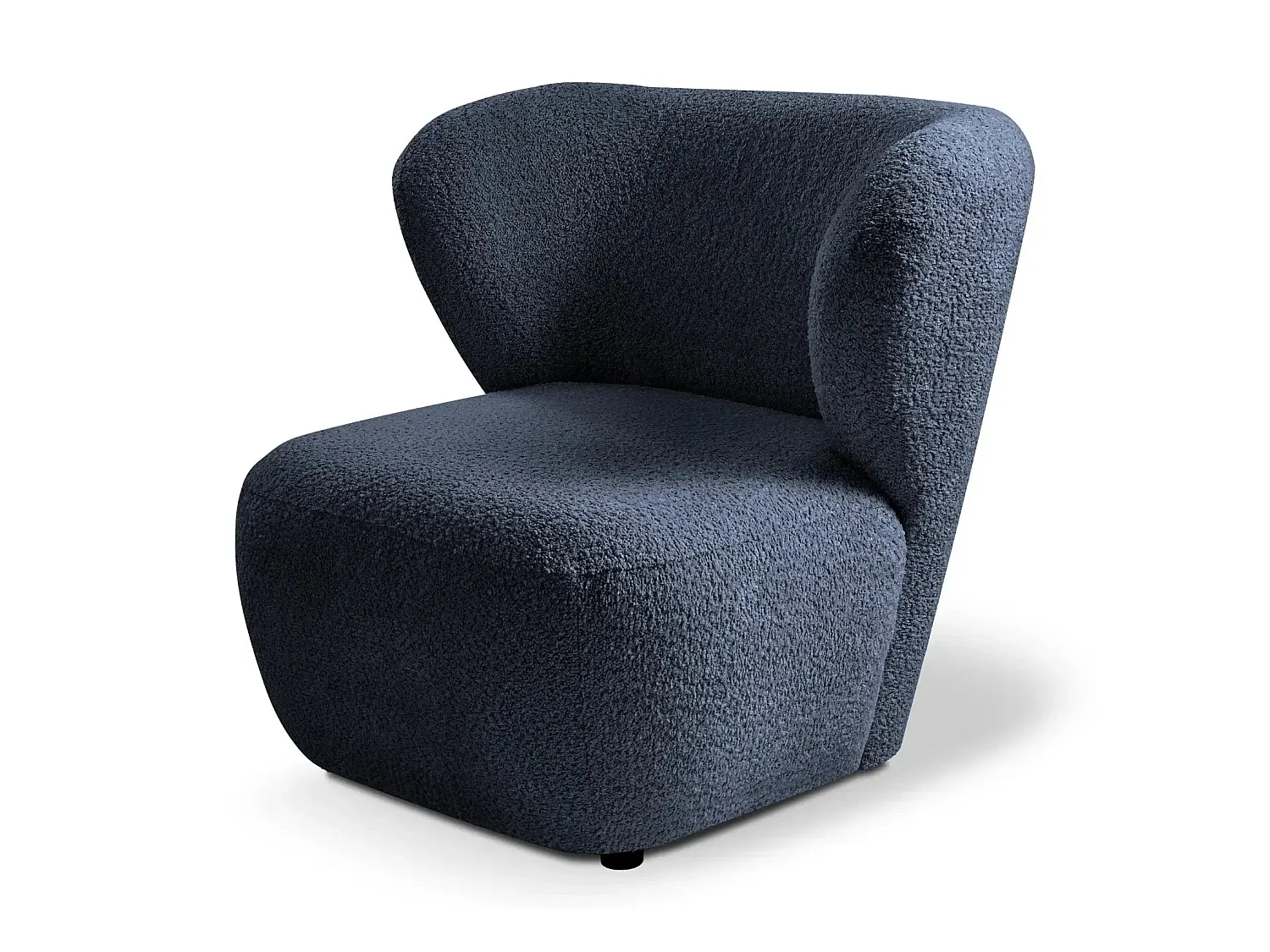 CAPRI - Fauteuil tissu bouclette - Bleu