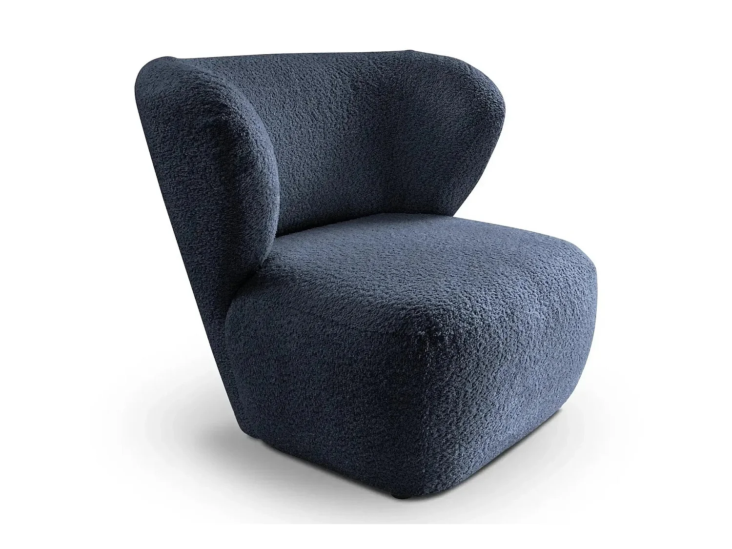 CAPRI - Fauteuil tissu bouclette - Bleu