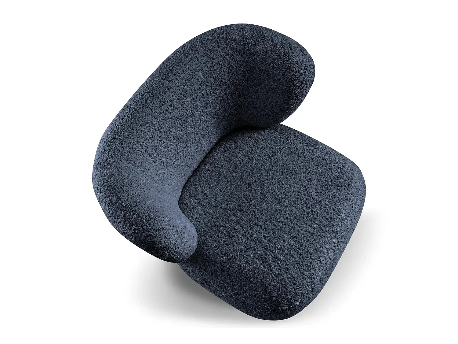 CAPRI - Fauteuil tissu bouclette - Bleu
