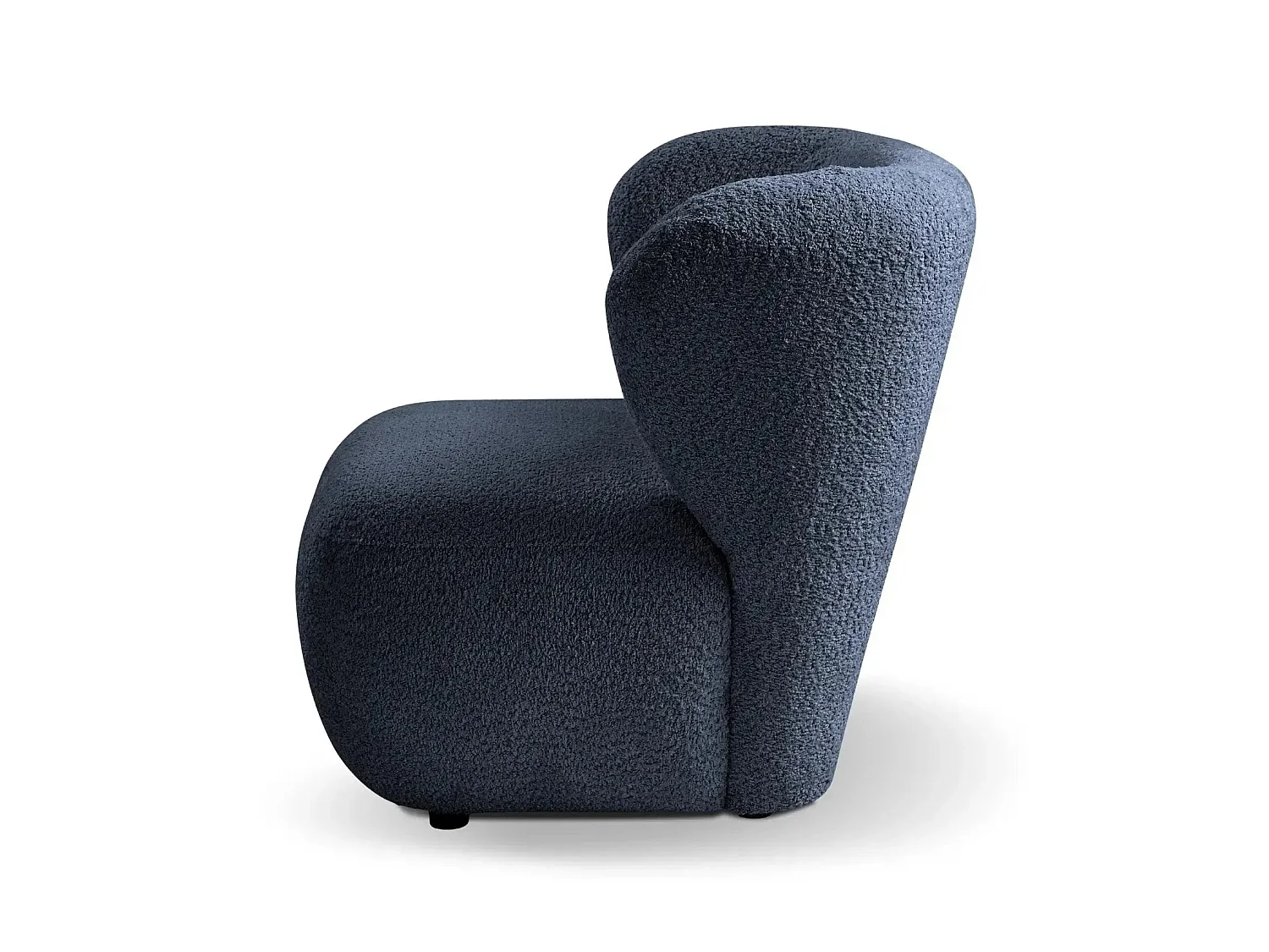 CAPRI - Fauteuil tissu bouclette - Bleu