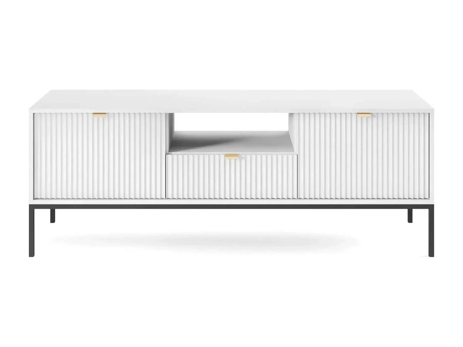 CHARLES - Meuble TV 2 portes 150cm - Blanc