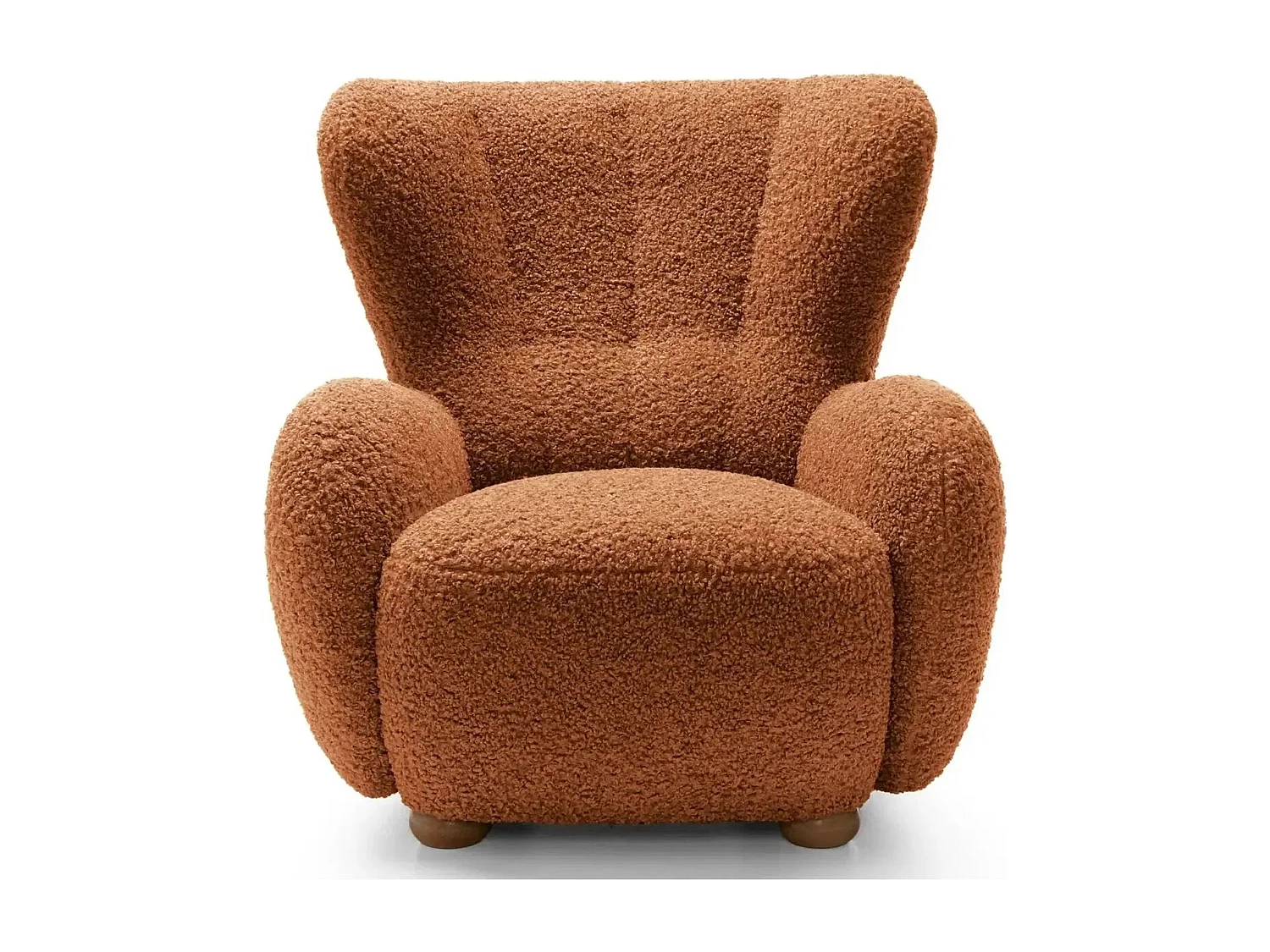 LILI - Fauteuil tissu bouclette - Terracotta