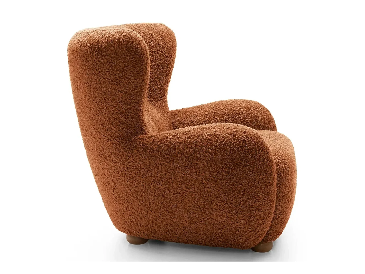 LILI - Fauteuil tissu bouclette - Terracotta
