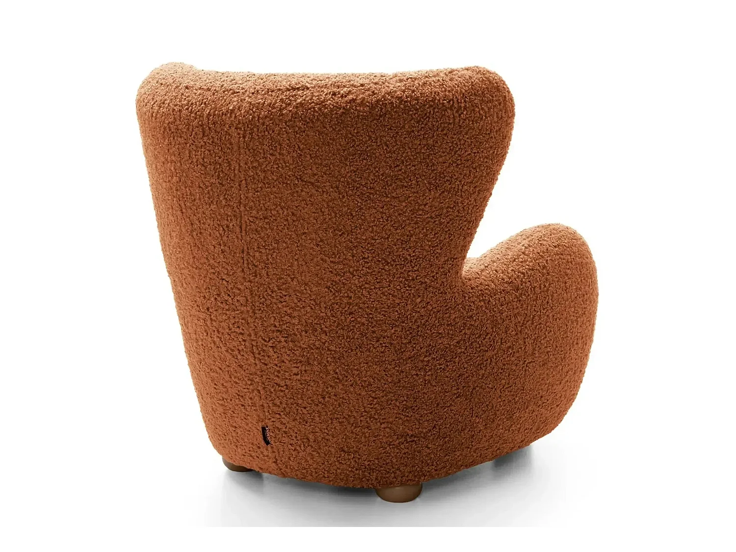 LILI - Fauteuil tissu bouclette - Terracotta