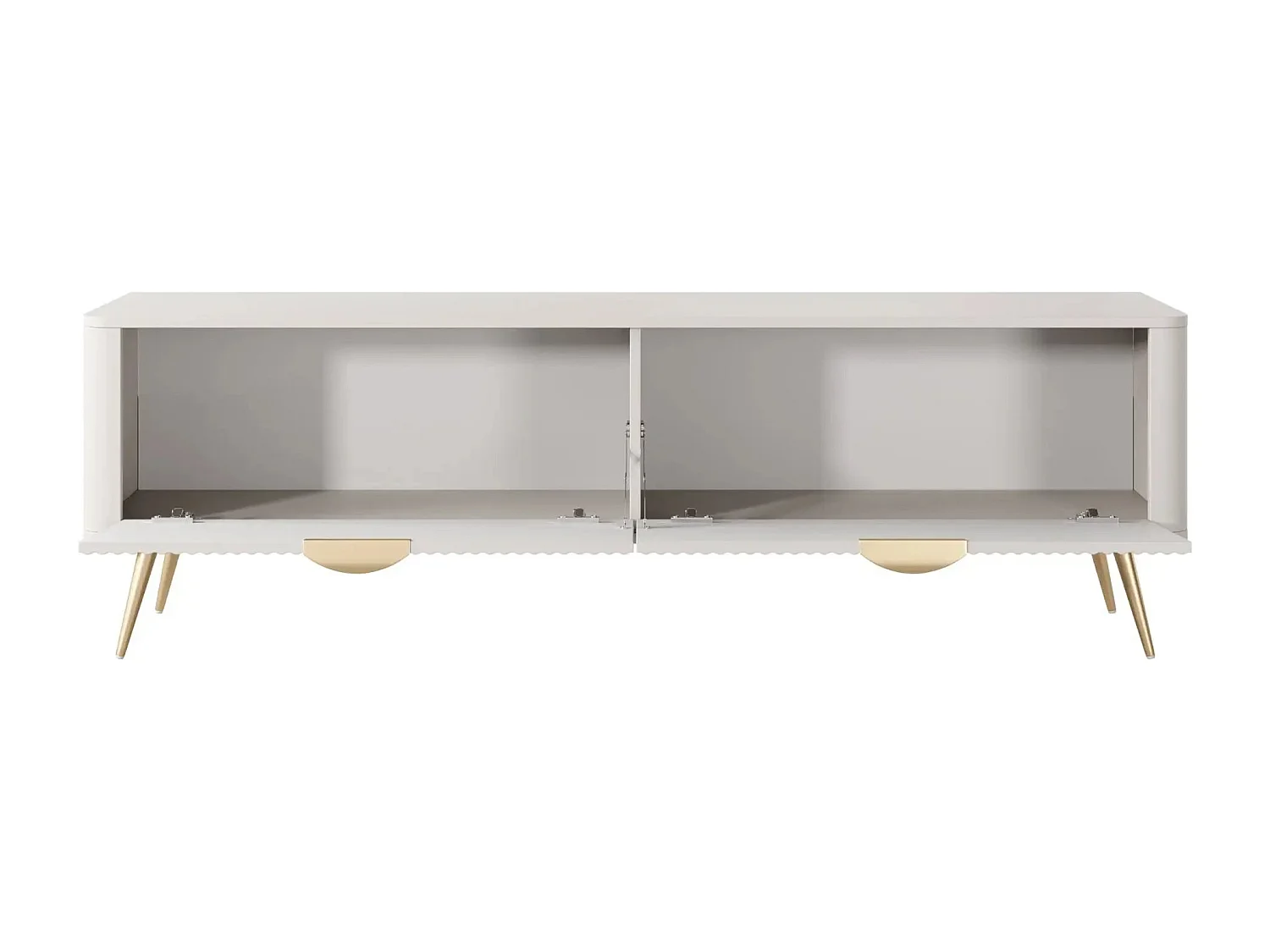 JOUDY MINI - Mini meuble TV 163cm effet rainuré - Beige