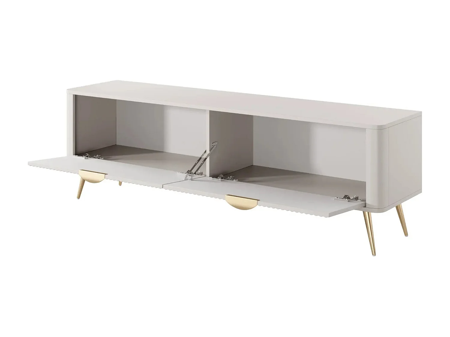 JOUDY MINI - Mini meuble TV 163cm effet rainuré - Beige