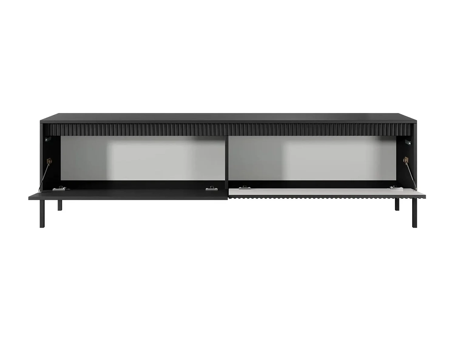 ALINA - Meuble TV 187cm pieds en métal - Noir