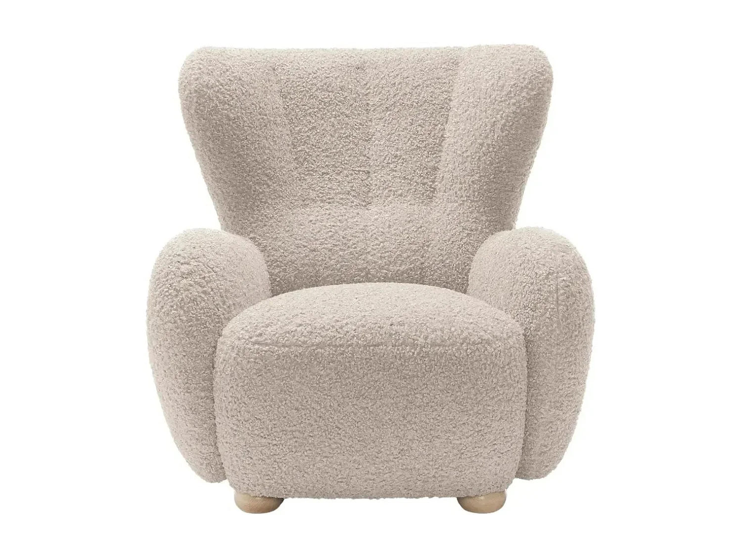 LILI - Fauteuil tissu bouclette - Beige