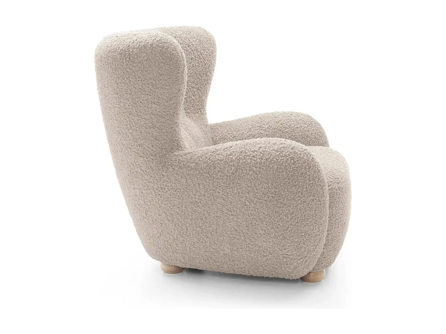 LILI - Fauteuil tissu bouclette - Beige