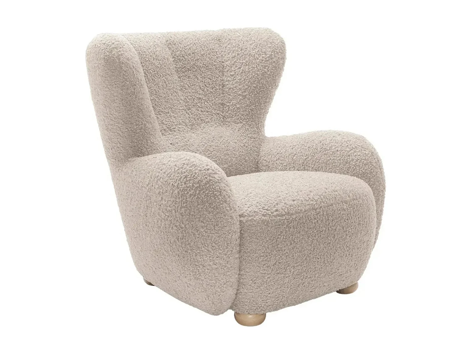 LILI - Fauteuil tissu bouclette - Beige